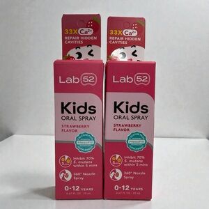 2x LAB52 Kids Oral Spray Strawberry Fluoride Free Toddler Dental Care EXP: 6/28